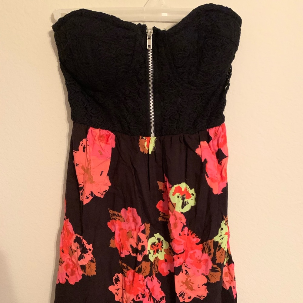 NWT Strapless Floral Dress w/ Croched Top